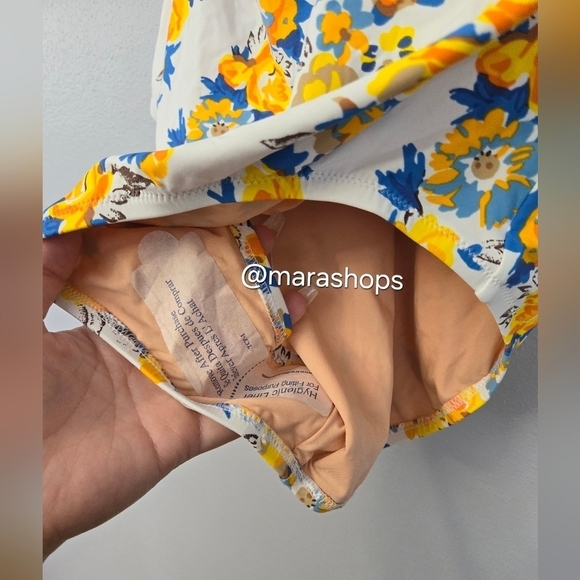 J.Crew Ruffle scoop-back one-piece in blossom stripe - Picture 6 of 8